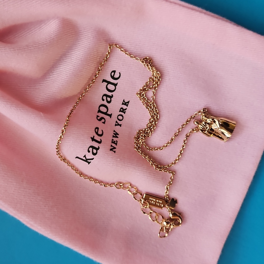 Kate Spade Bride & Groom Cake Topper Necklace.
